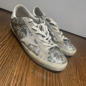 Golden Goose Superstar Glitter Leopard Sneakers